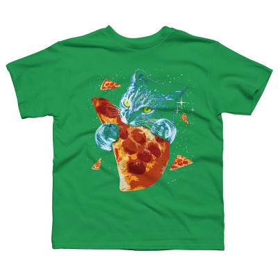 Boy's Design By Humans Pizza Cat in Space By BABYSHARK185 T-Shirt