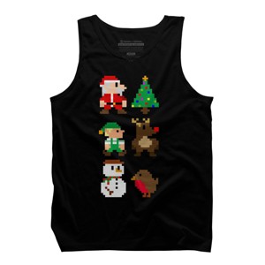 Men's Design By Humans 8Bit Christmas By JakeSmith Tank Top - 1 of 4