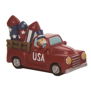 Transpac Resin 6.25" Red White and Blue 4th of July Patriotic Americana Vehicle Figurine - 1 of 4
