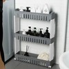 Evideco French Home Goods Multi-Purpose Slim Rolling Cart - 3-Tier Utility Organizer for Bathroom, Kitchen & Dorm - Available in White, Grey, Black - 2 of 4