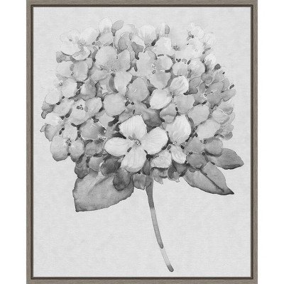 16" x 20" Silvertone Floral II by Tim Otoole Framed Wall Canvas - Amanti Art