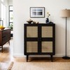 4-Doors Rattan Mesh Storage Cabinet, Accent Cabinet , Buffet Cabinet Storage, Sideboard with Eight Storage Spaces, for Entryway, Living Room, Hallway - 4 of 4