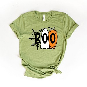 Simply Sage Market Women's Boo Web Ghost Short Sleeve Graphic Tee - 1 of 2