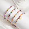 Turandoss 4PCS Colorful Beaded Initial Bracelets for Women Teen Girls - Stretch Bohemian Disc Initial Stackable Jewelry Birthday Gifts - 4 of 4