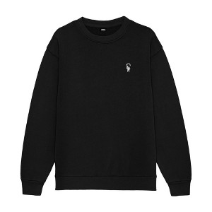 Dalix Astronaut Embroidery Relaxed Crewneck Sweatshirt Soft Fleece Fit Lounge Mens - 1 of 4