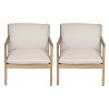 Christopher Knight Home Vanda Patio Acacia Wood Open Slat Club Chairs with Cushions (Set of 2) - 2 of 4