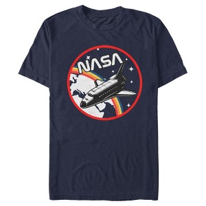 Men's NASA Space Shuttle Travel Over Rainbow T-Shirt - 1 of 4