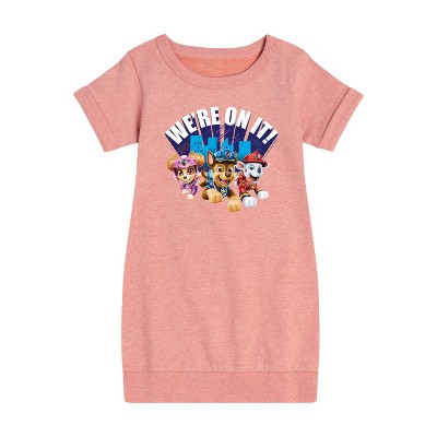 - Paw Patrol - We're On It Graphic Short Sleeve Fleece Dress