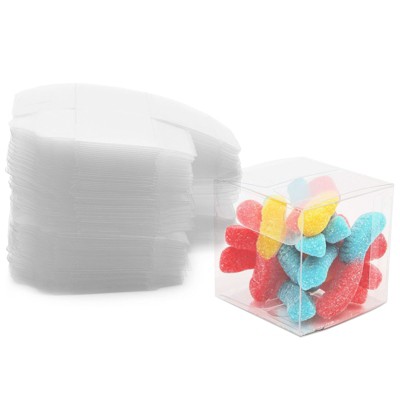 2 Inch Clear Candy Gift Box, Small Transparent Boxes for Party Favors (100 Pack)