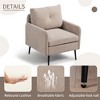 CAVINAS Chenille Accent Chair with Low Backrest and Metal Black Legs,Upholstered Living Room Chairs,Reading Chairs for Living Room - 4 of 4