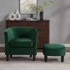 SEVOBAL Accent Chairs Chenille Barrel Armchair Modern Side Chair Swivel Accent Chair with Ottoman Set for Room, Black, 26.8"*24.4"*26.6" - 2 of 4