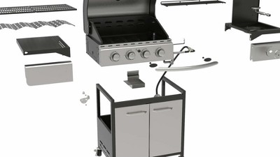 Captiva Designs Portable Propane Grill, 15,000 BTU Output TableTop Liquid  Gas Grill with 2 Stainless Steel Burners, 275 sq.in. Cooking Area with Side
