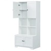 Ridstar 67 in. H White Bathroom Storage Cabinet with 4 Doors, Adjustable Shelves - 3 of 4