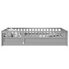Ridstar 78.18 in. W Twin Size Floor Bed Frame with Super High Security Barrier & Door-Grey - 4 of 4
