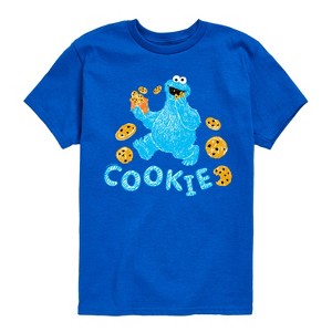 Boys' - Sesame Street - Scribble Cookie Monster Short Sleeve Graphic T-Shirt - 1 of 4