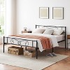 Garvee Queen/King Bed - with Headboard and Footboard, Metal Slat Support, Storage Platform, No Box Spring, Black - 4 of 4