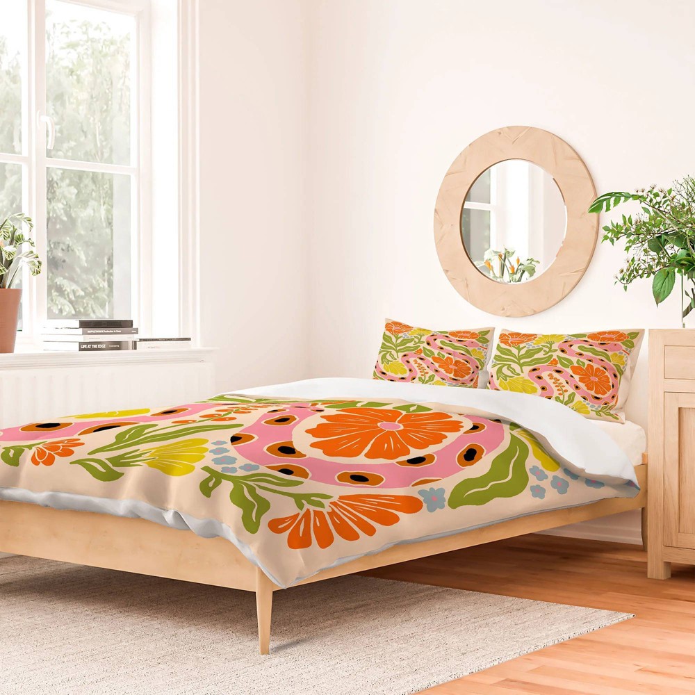 Photos - Bed Linen Deny Designs Jaclyn Caris Snake In The Garden King Duvet and Sham Set 3pc Set