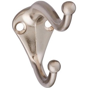 National Hardware 2.75 in. L Satin Nickel Silver Zinc Coat/Hat Hook 35 lb. cap. - Case of 1 - 1 of 1