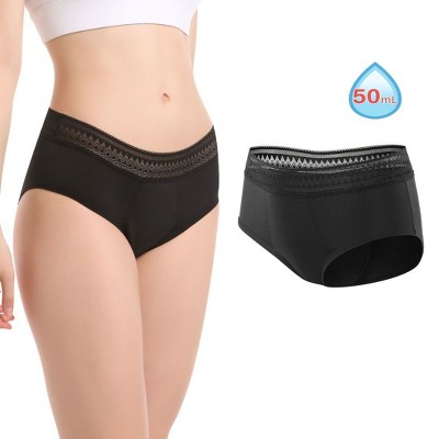 VOXSHE Menstrual Underwear for Women Lace Period Panties Washable Leak Proof Underwear for Women Mild Absorbency