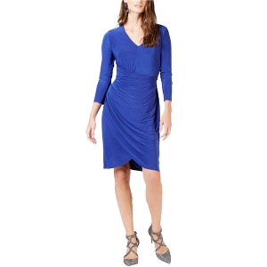 I.N.C International Concepts Womens Ruched Sheath Dress, Blue, Medium - 1 of 1