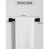 Itopfox 5-Piece Matte Black Bathroom Accessories Set, Stainless Steel Towel Bar, Towel Ring, Toilet Paper Holder, Wall Mounted - 3 of 4
