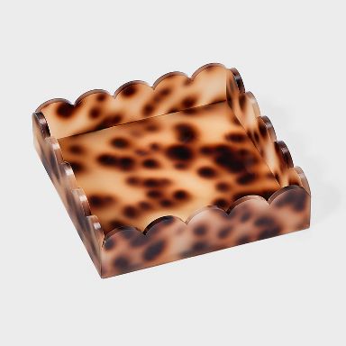 Acrylic Square Scallop Edge Jewelry Tray - A New Day™ Brown