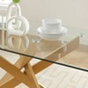 Probe Hues 58.4 Inch Dinning Table with Glass Top and Steel Legs - 3 of 4