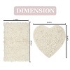 Bell Flower Collection Tufted Bath Rugs, Extra Soft and Absorbent, Non-Slip Bath Mats, Machine Washable Bathroom Mats, 2 Piece Set with Heart, Ivory - 3 of 4