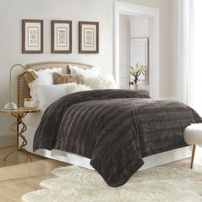 Swift Home | 1-Piece Embossed Faux Fur Coverlet Bedspread