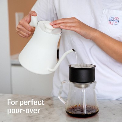 Matte White Stainless Steel Electric Gooseneck Kettle 0.9L