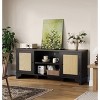 Rattan TV Stand for Living Room, Modern Entertainment Center or 70 Inch TV, Boho Media TV Console Table with Storage - 3 of 4