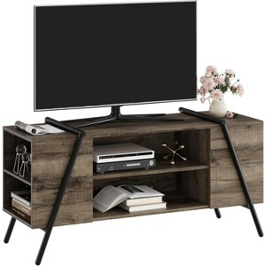 TV Stand for 50-55-60 Inch TVs Modern Mid Century Entertainment Center with Adjustable Shelves U-Shaped Metal Legs Media Console Table for Living Room - 1 of 4