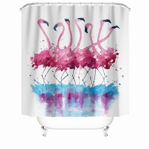 Flamingo On The Water Shower Curtains for Bathroom Waterproof Fabric Bath Curtain Durable Soft Stylish Bathroom Decor 72x72 Inch - 1 of 1