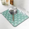 LunaLulinlk Dish Drying Mat for Kitchen Absorbent Microfiber 16"x18" Green Geometric - 2 of 4