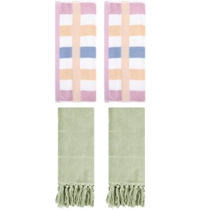 REGALWOVEN 4 Pcs Cotton Bathroom Hand Towels for Home Decoration - 1 of 4