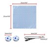 Allegra K Men's Polka Dots Business Wedding Pocket Square Clip Cufflinks Necktie Sets - 3 of 4