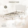 Upholstered Bed Frame for Kids with Scallop Headboard, Stylish Velvet Bed for Children, Sturdy Platform with Wooden Slats. - 2 of 4