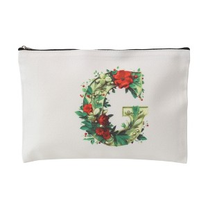 Unique Bargains Durable Flower Letter Makeup Bag 1 Pc - 1 of 4