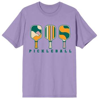 Pickleball League Paddle Designs Crew Neck Short Sleeve Purple Men's T-shirt