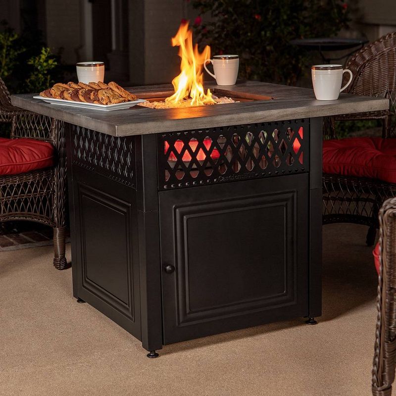 Endless Summer The Dakota 38&#34; Square LP Gas Outdoor Fire Pit with Faux Wood Resin Mantel Brown, 5 of 6