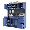 63'' Kitchen Storage Cabinet with Hutch, MDF Coffee Bar Cabinet with Drawers and Adjustable Shelves and Power Outlet for Kitchen - The Pop Home - 3 of 4