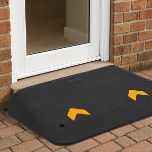Threshold Ramp, Rubber Ramp - 3.5 Inch Raised Cuttable Door Ramp, 2500 Lb Capacity Non-Slip Portable Wheelchair Ramp - 1 of 4