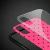 Reiko iPhone X/XS Hard Glass Design TPU Case with Pink Polka Dots - 3 of 4