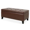 CAVINAS PU Leather Storage Ottoman Bench, Upholstered Footstool with Hidden Storage, Bedroom End Bench with Birch Legs, Entryway Shoe Bench - 3 of 4