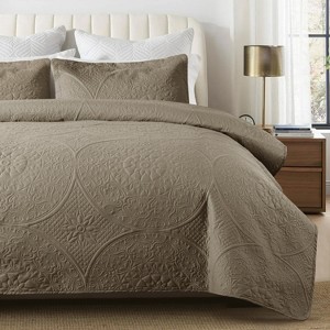 2-3 Pcs Quilted Bedspread Floral Pattern Decorative Coverlet Quilt Bedding Set for All Seasons - Cotton Passion - 1 of 4