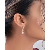 SHINE by Sterling Forever Sterling Silver Pearl Drop Hoop Earrings - 2 of 4