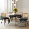 Bekrvio Rattan Dining Chairs Set of 4 - Mid Century Modern Boucle Upholstered Cane Back Side Chairs with Metal Legs for Kitchen - 4 of 4