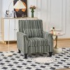 Modern Upholstered Accent Armchair, Green Striped Fabric Accent Chair with Nailhead Trim, Comfy Occasional Chairs for Living Room, Apartment - Koiai - 2 of 4
