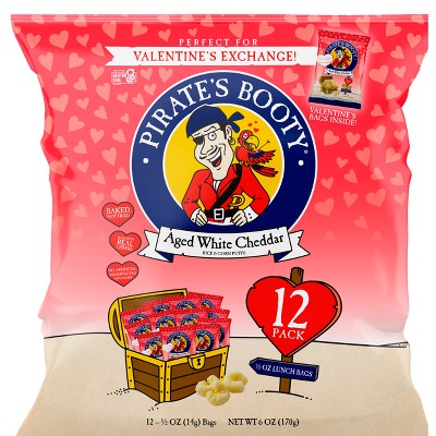 Pirate's Booty Valentine's Aged White Cheddar Puffs - 6oz/12pk