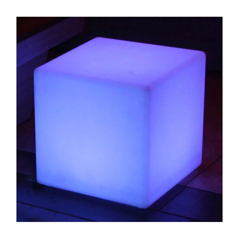 Main Access Color Changing LED Light Plastic Waterproof Cube Seat with 4 Lighting Modes, 16 Color Options, and Remote Control for Poolsides (4 Pack), 2 of 6
